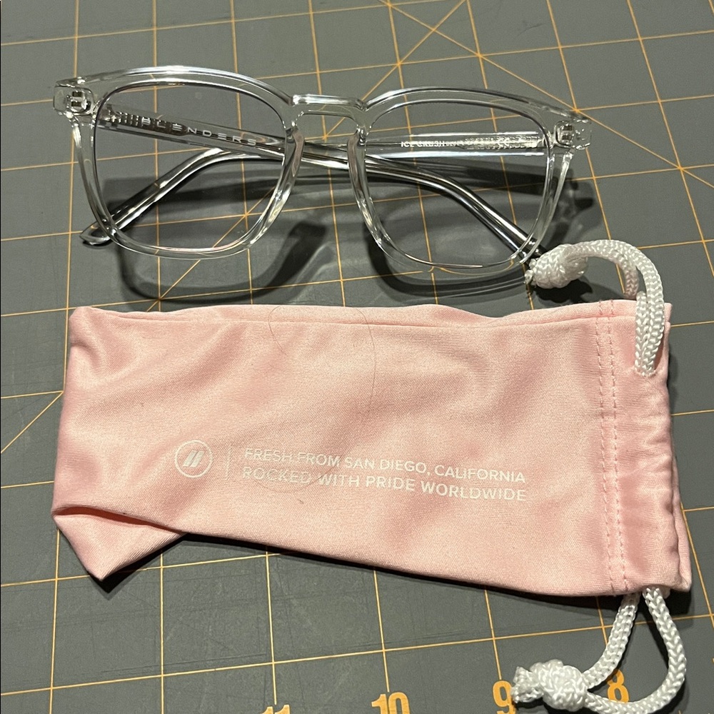 Blenders Clear Frame Ice Crush Blur light Glasses nwot - Picture 2 of 3